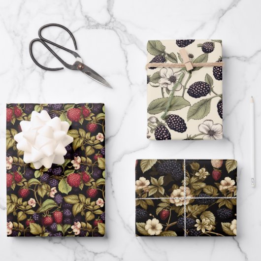 Schwarze BlackBerry Geschenkpapier Set (Vorderseite)