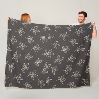 Schwarze Blatt-Wurfdecke Fleecedecke