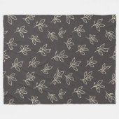 Schwarze Blatt-Wurfdecke Fleecedecke (Vorderseite (Horizontal))