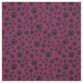 Schwarze Blätter auf Cranberry Stoff (Muster)