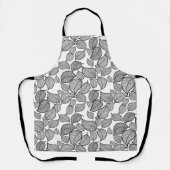 Schwarze Blätter auf Weiß Schürze (Vorderseite)
