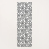 Schwarze Blätter auf Weiß Yogamatte (Rückseite)