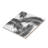 Schwarze Blätter auf weißem Hintergrund Fliese (Seite)