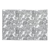 Schwarze Blätter auf weißem Pillowcase Kissenbezug (Rückseite-Links)