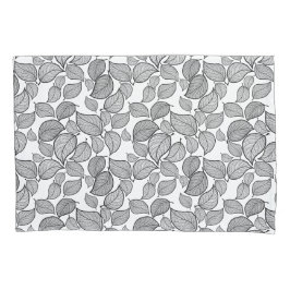Schwarze Blätter auf weißem Pillowcase Kissenbezug