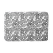 Schwarze Blätter auf weißer Bath-matte Badematte (Vorderseite)