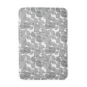 Schwarze Blätter auf weißer Bath-matte Badematte (Vorderseite Vertikal)