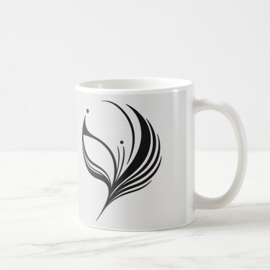 Schwarze Blätter Elegance Moderne Tasse / Touch de (Rechts)