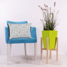 Schwarze Blätter Muster weich grau Akzent Kissen