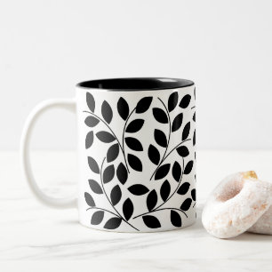 Schwarze Blätter Tropical Zweifarbige Tasse