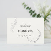 Schwarze Blätter von White Wedding Danke Foto (Stehend Vorderseite)