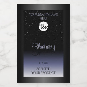Schwarze Blaue Farbverlauf-Produktetiketten Glitte Lebensmitteletikett