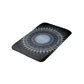 Schwarze Blaue Goldene Mandala-Schildkröte Badematte (Schrägansicht)