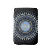 Schwarze Blaue Goldene Mandala-Schildkröte Badematte (Vorderseite Vertikal)