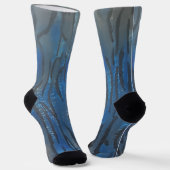 Schwarze Blaue Graue Line Art Socken (Gewinkelt)