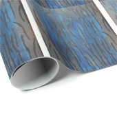 Schwarze Blaue Graue Linienkunst Geschenkpapier (Rolleneckpunkt)
