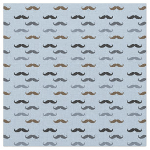 Schwarze blaue Retro Schnurrbärte Browns Stoff