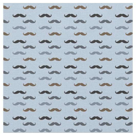 Schwarze blaue Retro Schnurrbärte Browns Stoff (Nahaufnahme)