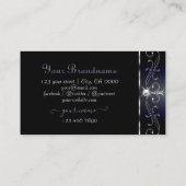Schwarze blaue Schnauze Sparkling Diamonds Monogra Visitenkarte (Rückseite)