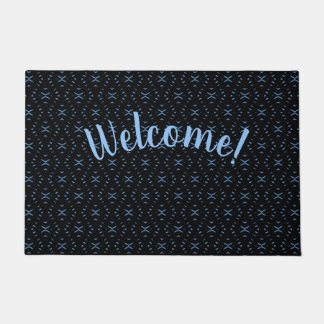 Schwarze & Blaue Stammes- Boho Personalisierte Fuß Fußmatte