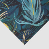 Schwarze, blaue und gelbe Pfauenfedern Seidenpapier (Detail)