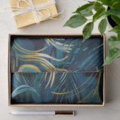 Schwarze, blaue und gelbe Pfauenfedern Seidenpapier (Geschenk)