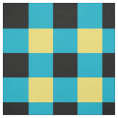 Schwarze, blaue und gelbe Schachbrettmuster Stoff (Muster)