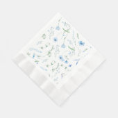 Schwarze Blaue Wildblumen-Hochzeitsfeier Serviette (Ecke)