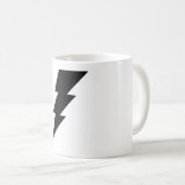 Schwarze Blitz-Bolzen-Kaffee-Tasse! Kaffeetasse (VorderseiteRechts)