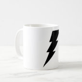 Schwarze Blitz-Bolzen-Kaffee-Tasse! Kaffeetasse (Vorderseite Links)