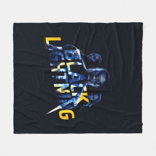 Schwarze Blitzhelden Graphic Fleecedecke (Vorderseite (Horizontal))