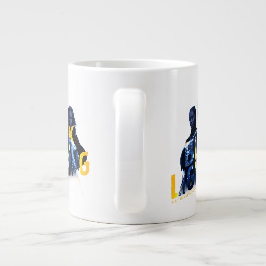 Schwarze Blitzhelden Graphic Jumbo-Tasse (Rückseite)