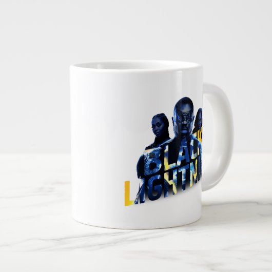 Schwarze Blitzhelden Graphic Jumbo-Tasse (Vorderseite Rechts)