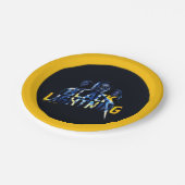 Schwarze Blitzhelden Graphic Pappteller (Schrägansicht)