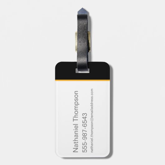 Schwarze Blitzstifte Grafik Gepäckanhänger (Rückseite vertikal)