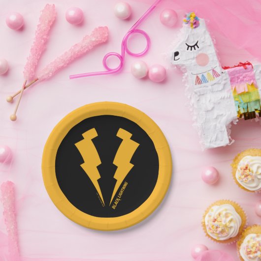 Schwarze Blitzstifte Grafik Pappteller (Party)