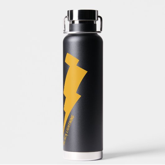 Schwarze Blitzstifte Grafik Trinkflasche (Rückseite)