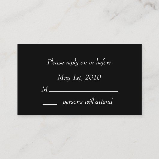 Schwarze Blossom-Verschlusskarte Begleitkarte (Vorderseite)