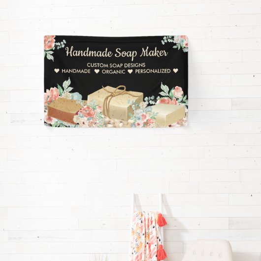 Schwarze Blume Aromatherapie Handgemachte Seife Banner (InSitu)
