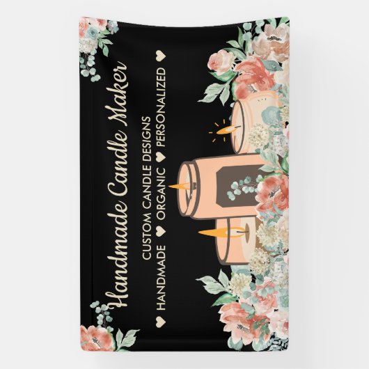 Schwarze Blume Aromatherapie Handmade Soy Candle Banner (Vertikal)