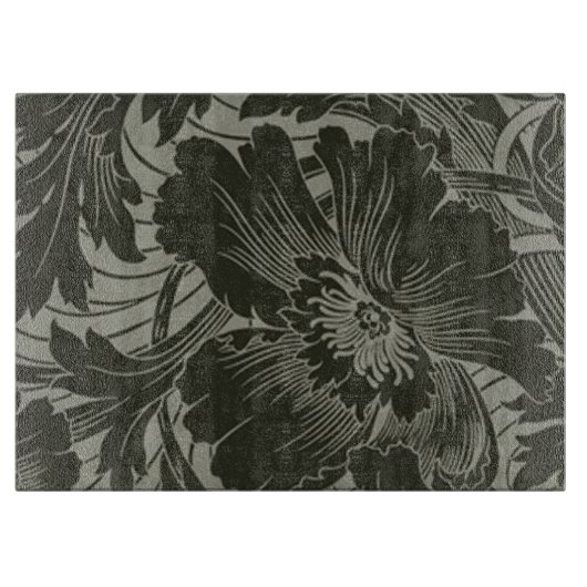 Schwarze Blume Art Cutting Board Schneidebrett (Vorderseite)