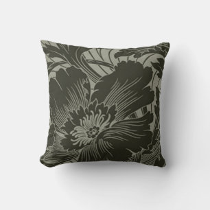 Schwarze Blume Art Reversible Pilze Kissen