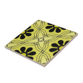 Schwarze Blume auf dem grünen Hintergrund Fliese (Seite)