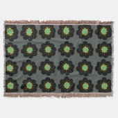 Schwarze Blume Boho Style Throw Blanket Decke (Vorderseite)