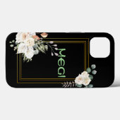 Schwarze Blume Case-Mate iPhone Hülle (Rückseite (Horizontal))