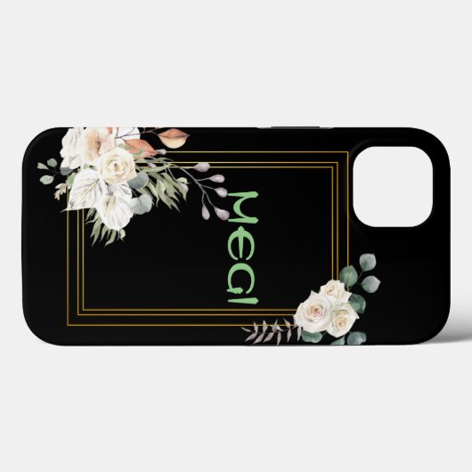 Schwarze Blume Case-Mate iPhone Hülle (Rückseite (Horizontal))