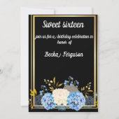 SCHWARZE BLUME ELEGANT EINLADUNG (Vorderseite)