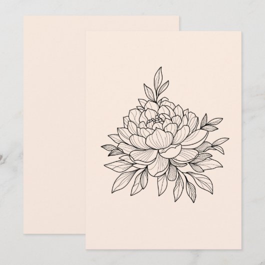 Schwarze Blume Feiertagskarte (Vorne/Hinten)