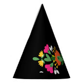 Schwarze Blume Fiesta Mexikanische Stickerei Gebur Partyhütchen (Links)