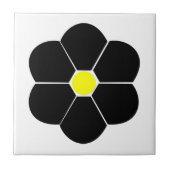 Schwarze Blume Fliese (Vorderseite)